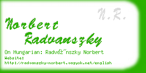 norbert radvanszky business card